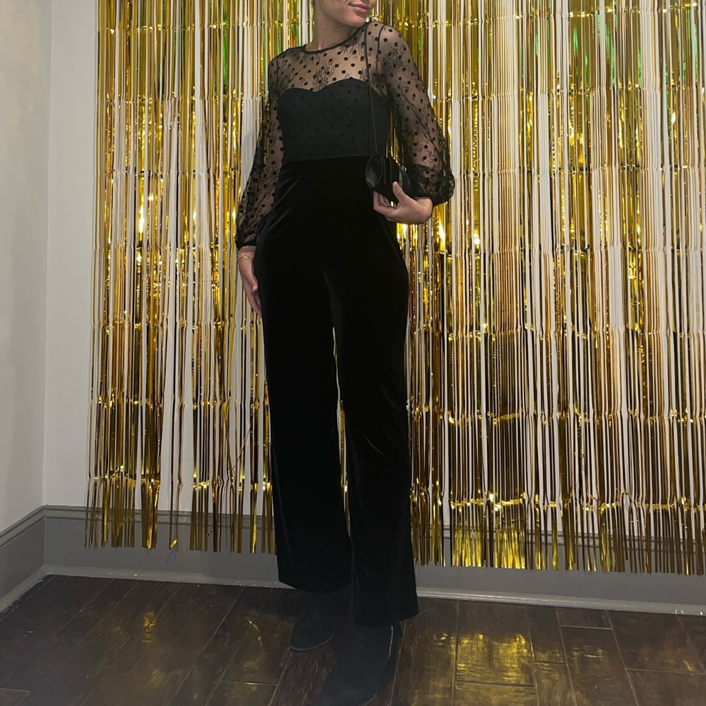Black Sheer Polka Dot jumpsuit